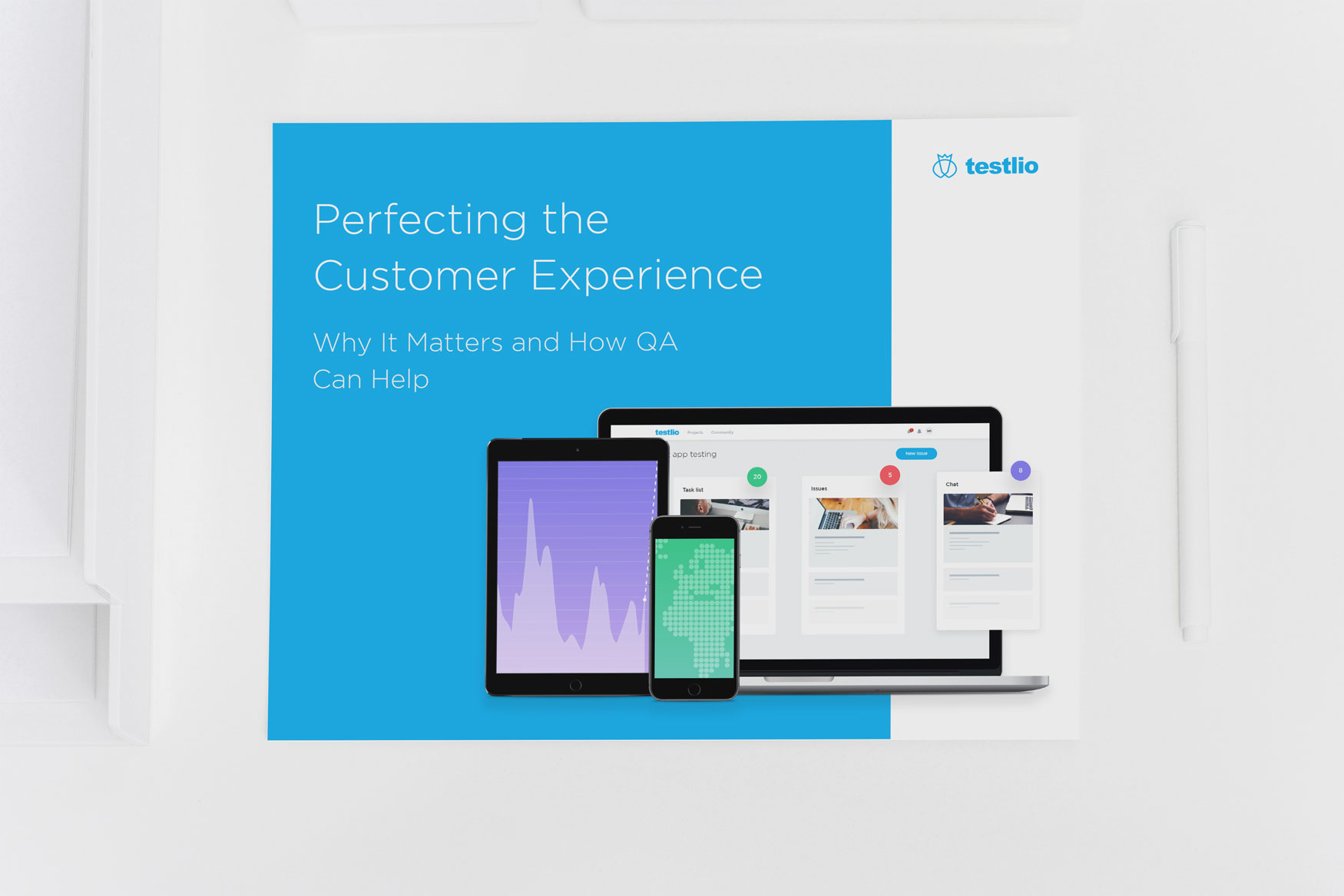 Dot Pixel - Testlio - Perfecting the Customer Experience eBook - Sales/Marketing Collateral Design
